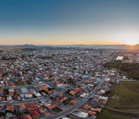 Vista aérea de Capivari de Baixo SC, no Vale do Tubarão.