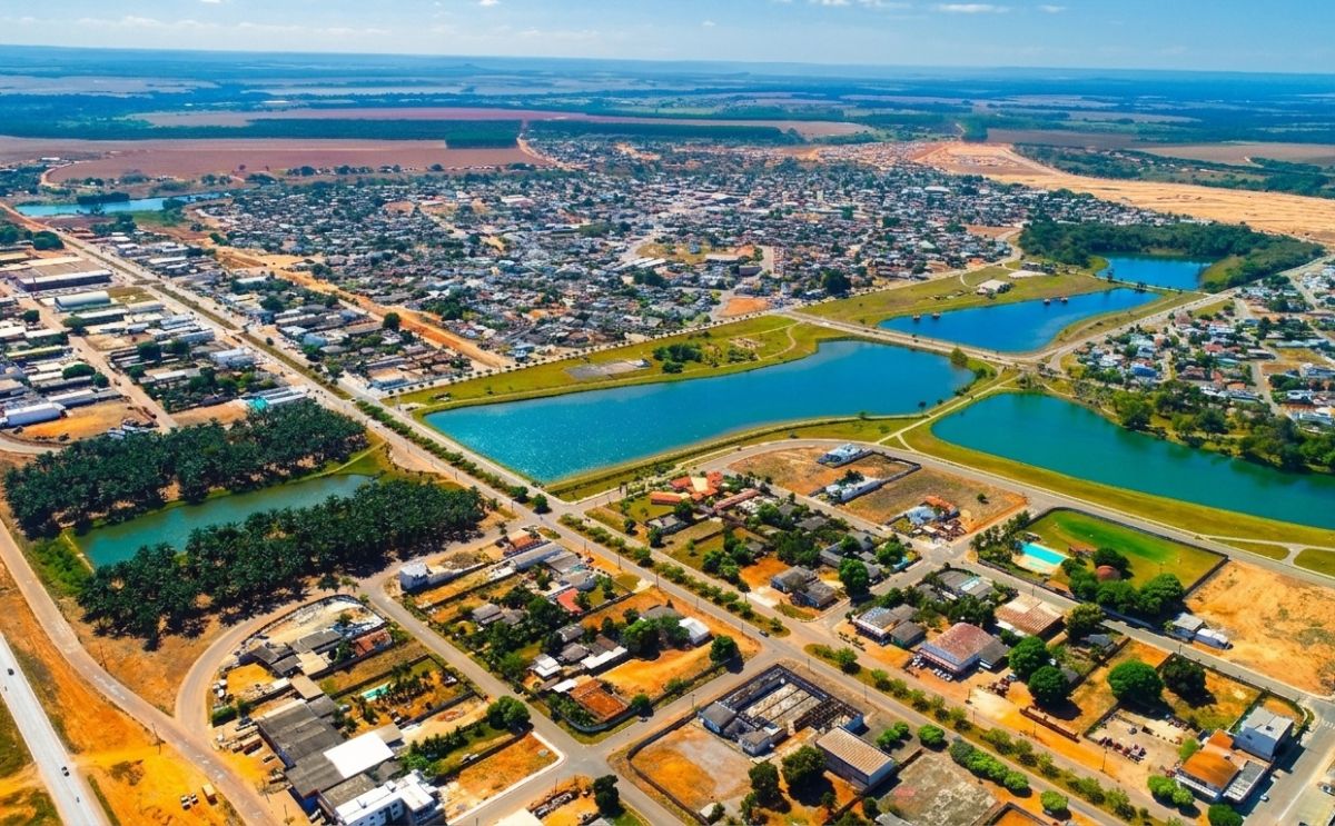 Vista aérea de Colíder, no norte de Mato Grosso