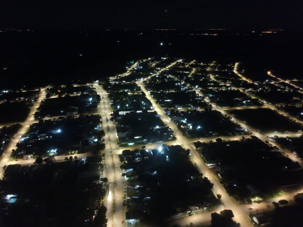Vista urbana noturna de Chiapetta RS