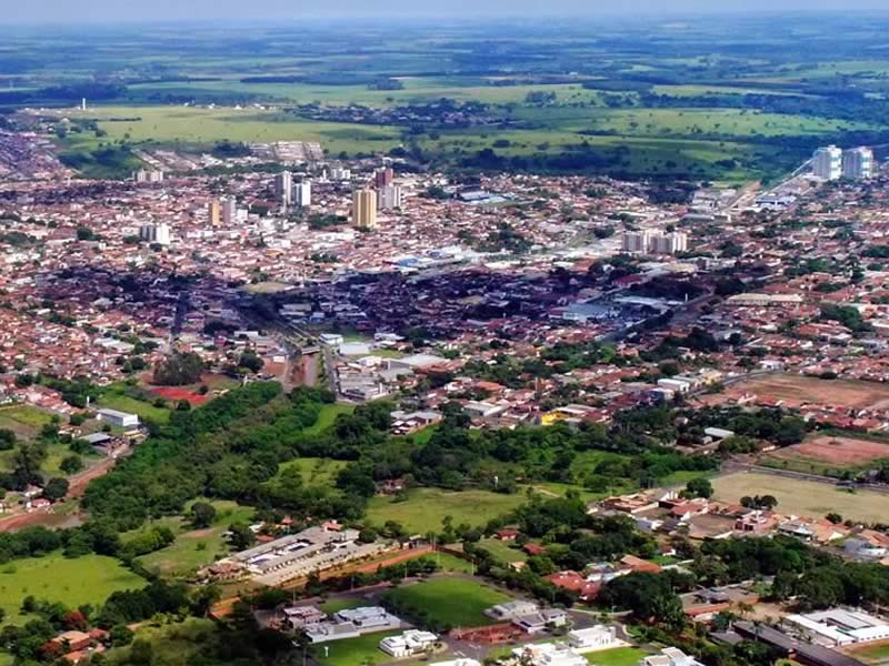 Vista aérea de Olímpia, estância turística no interior paulista