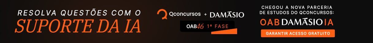 Resolva questões com o suporte da IA. Chegou a nova parceria de estudos do QC: OAB Damásio IA.