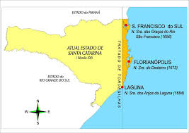 Mapa de Santa Catarina destacando Florianópolis