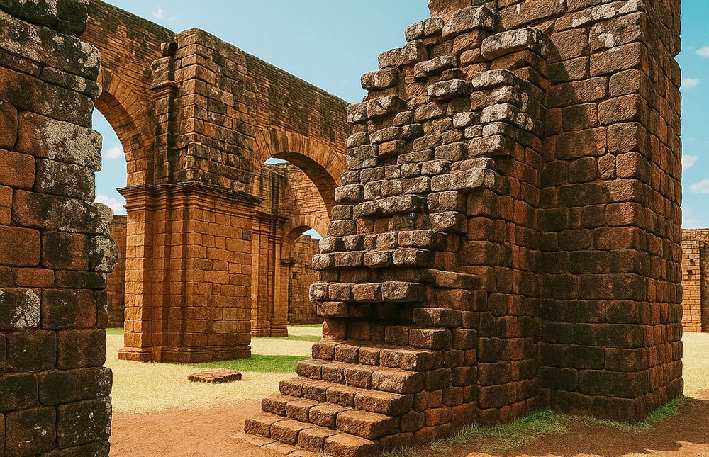 Ruínas de São Miguel das Missões ao entardecer