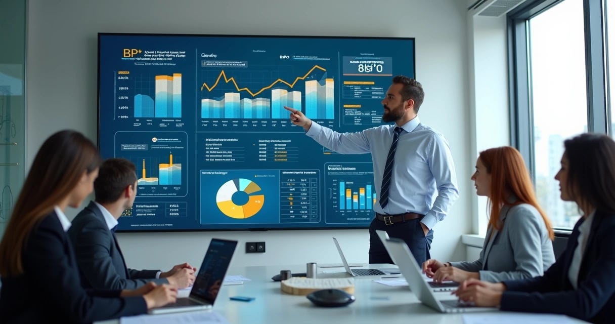 Profissional de contabilidade analisando demonstrativos financeiros