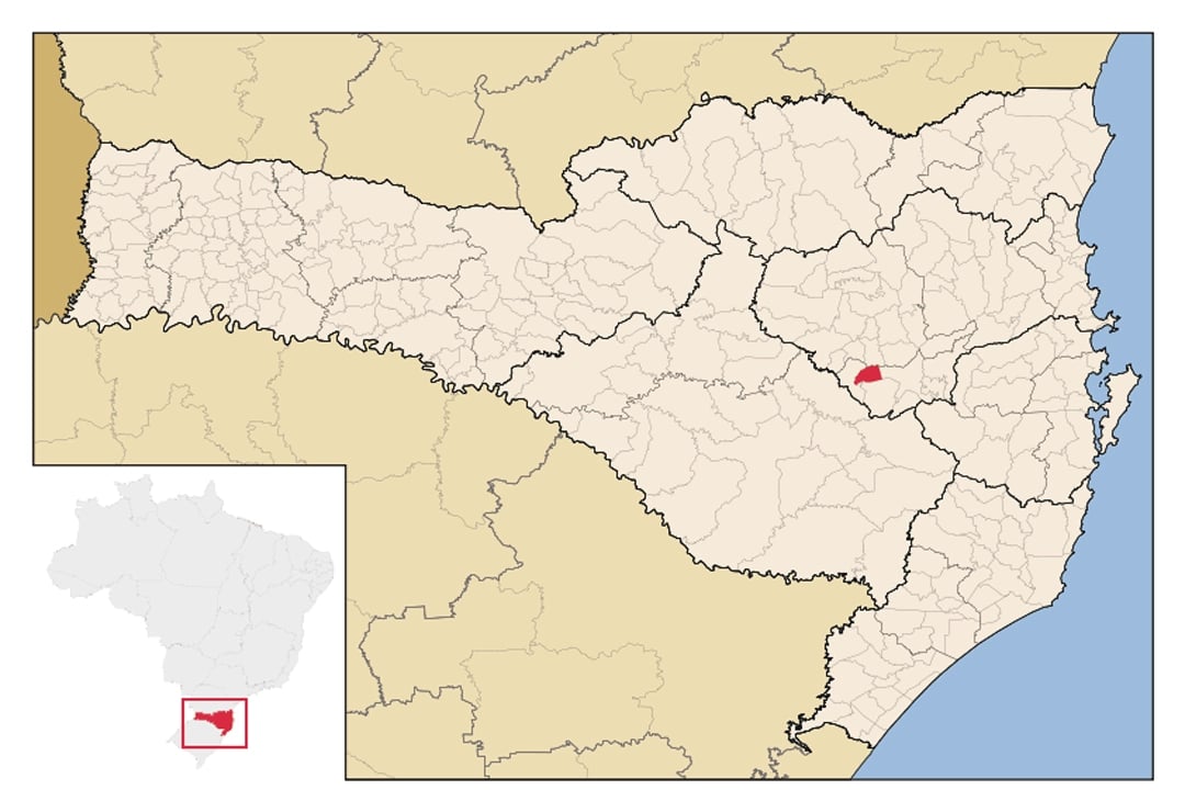 Mapa/ilustração de localização em SC