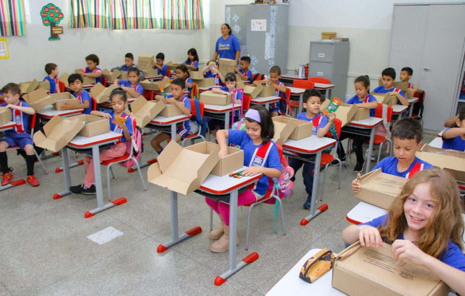 Sala de aula do ensino fundamental no Brasil