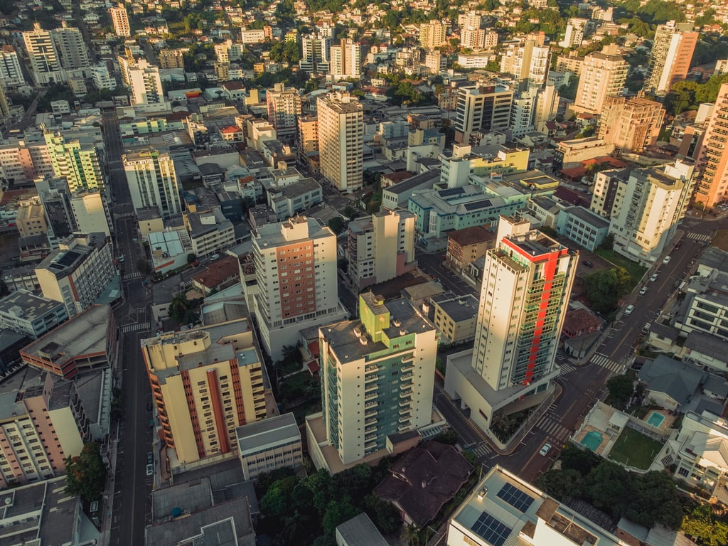 Vista aérea da região de Joaçaba, no Meio-Oeste catarinense