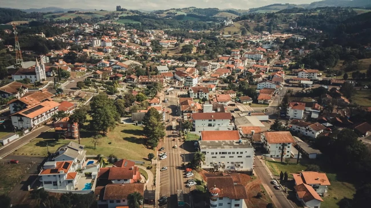Vista aérea de Paial SC, no Oeste catarinense