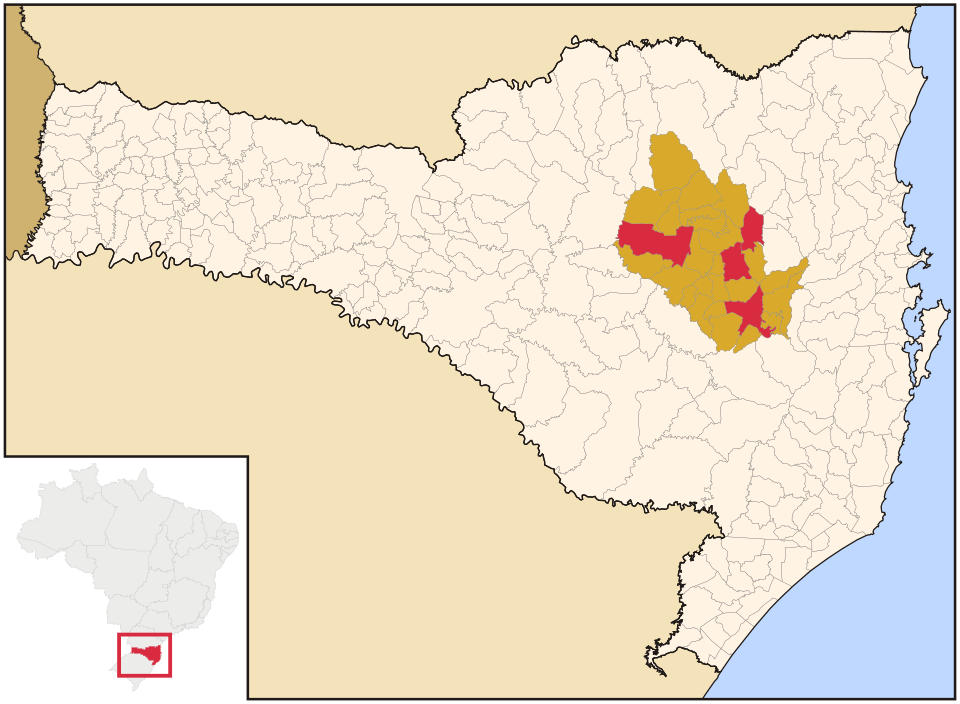 Mapa de Trombudo Central no Vale do Itajaí, Santa Catarina