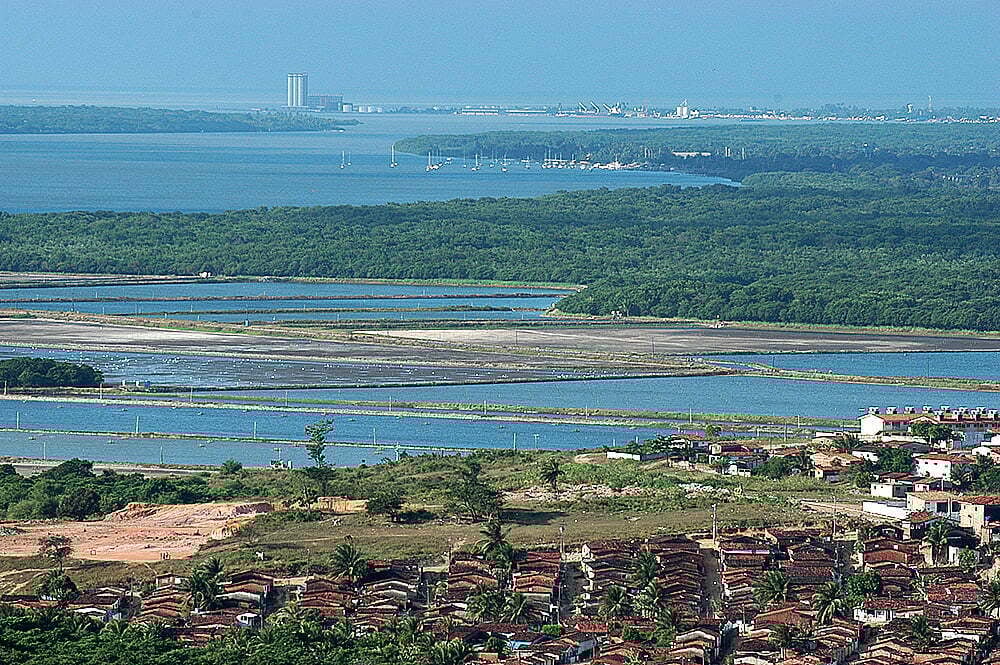 Vista aérea de Itabaiana, às margens do rio Paraíba