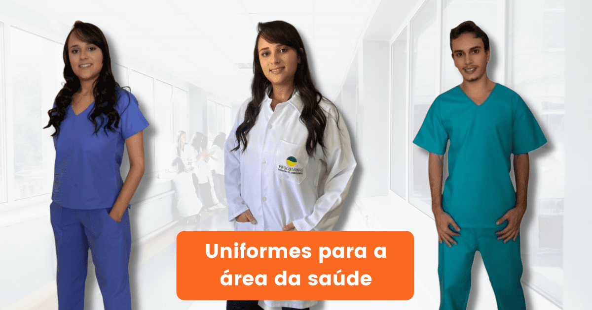 Profissionais de saúde com jalecos em corredor hospitalar, em ambiente moderno