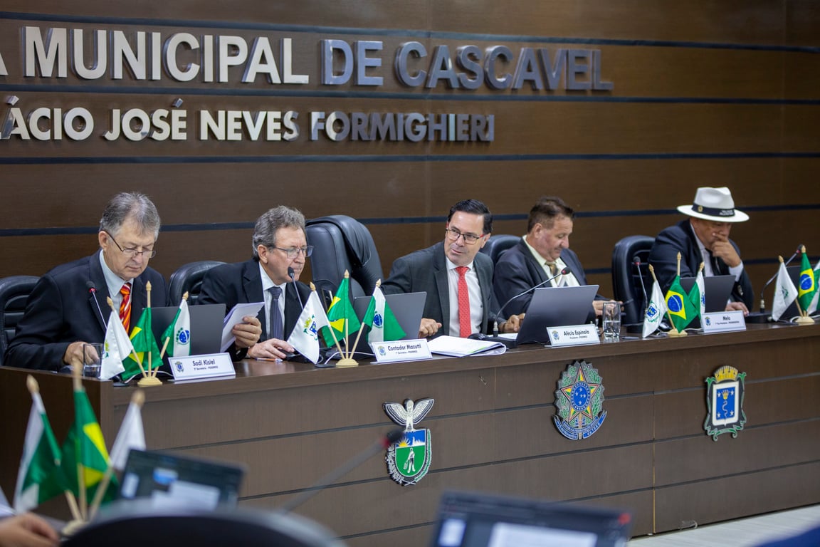 Plenário de câmara municipal em sessão legislativa