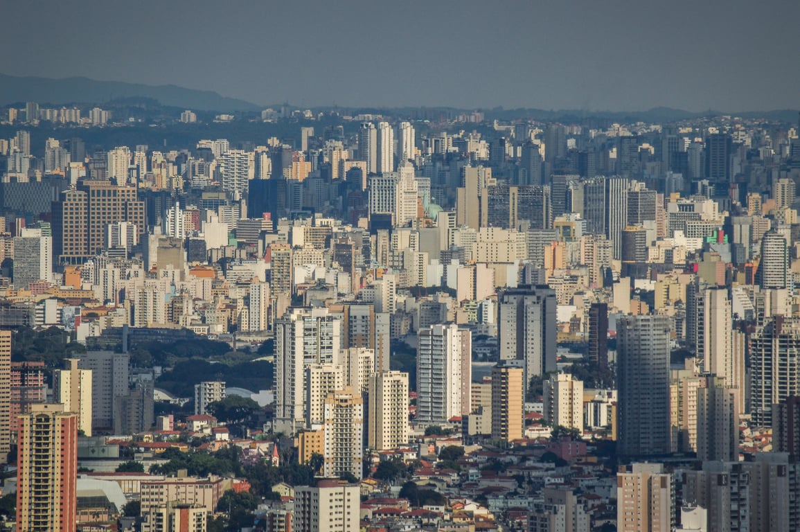 Horizonte de São Paulo ao entardecer