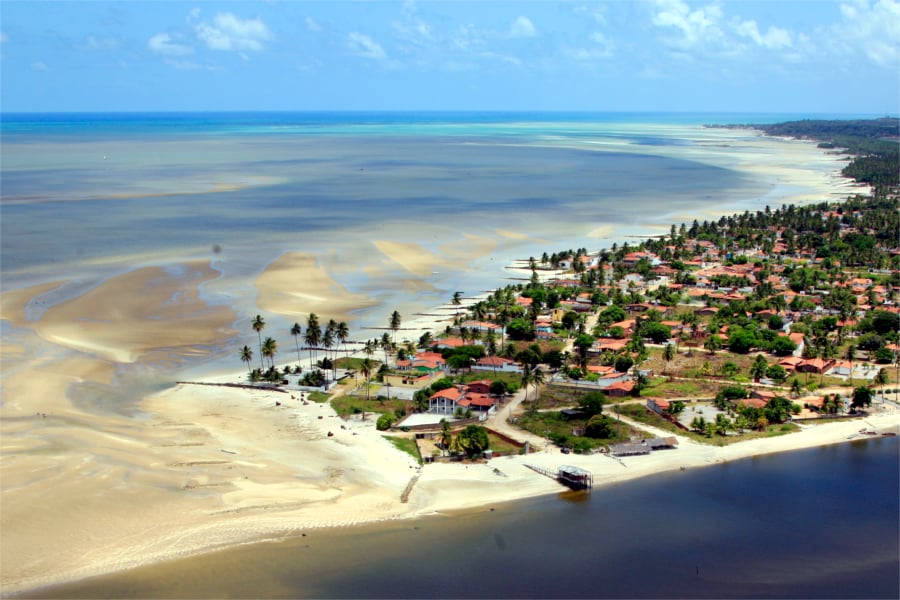 Vista aérea do litoral de Goiana PE