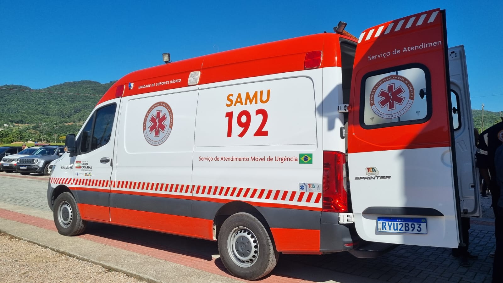 Ambulância do SAMU 192 em operação em Santa Catarina
