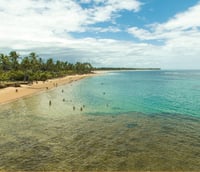 Vista aérea da orla de Ilhéus, no sul da Bahia.