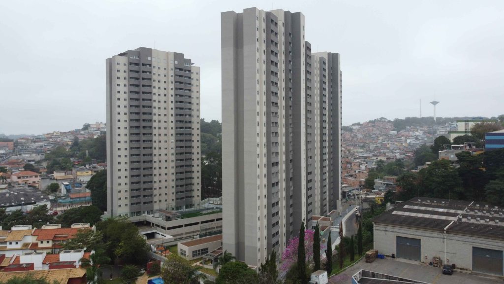 Vista aérea de Santo Amaro, zona sul de São Paulo