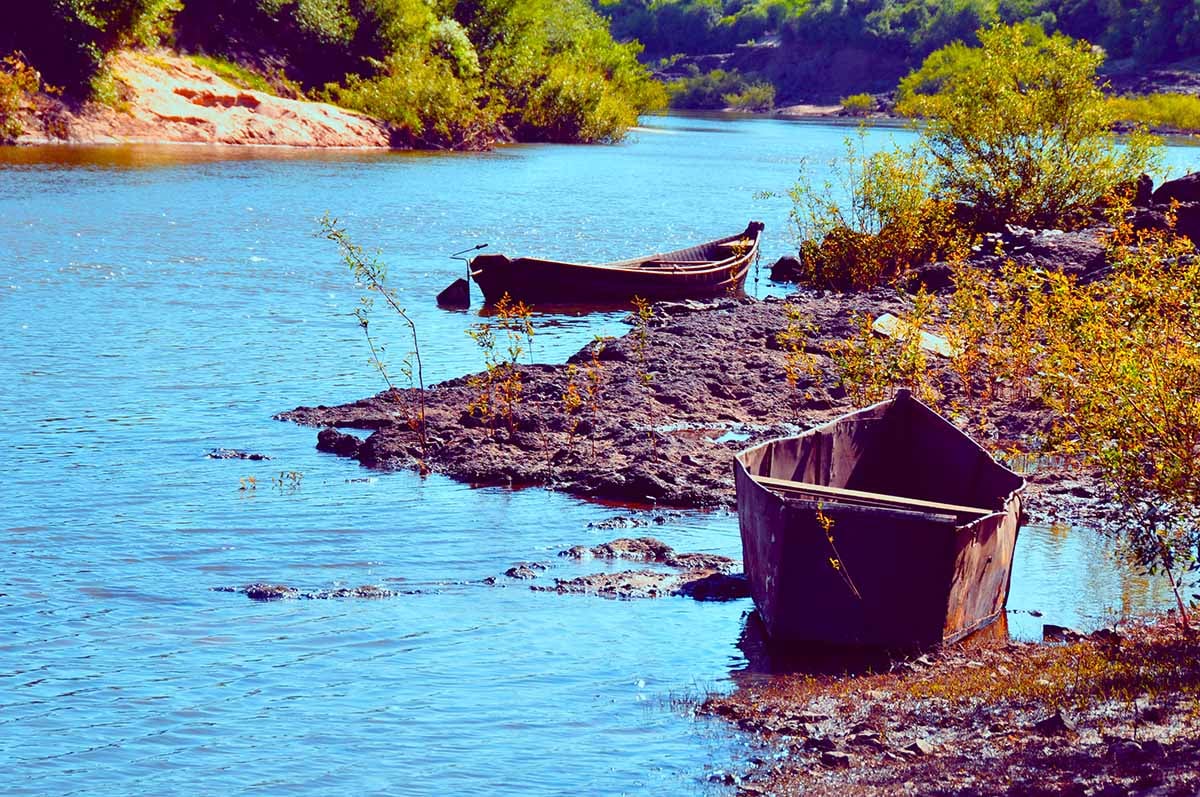 Pôr do sol no Rio Ibirapuitã, em Alegrete RS