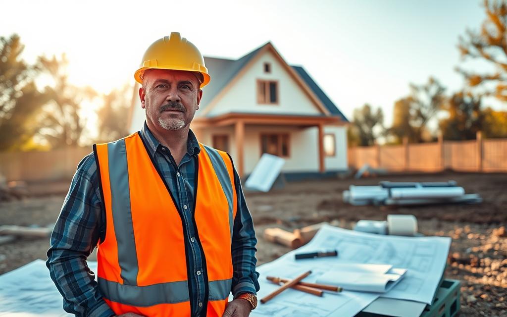 Profissionais de engenharia e arquitetura em obra urbana