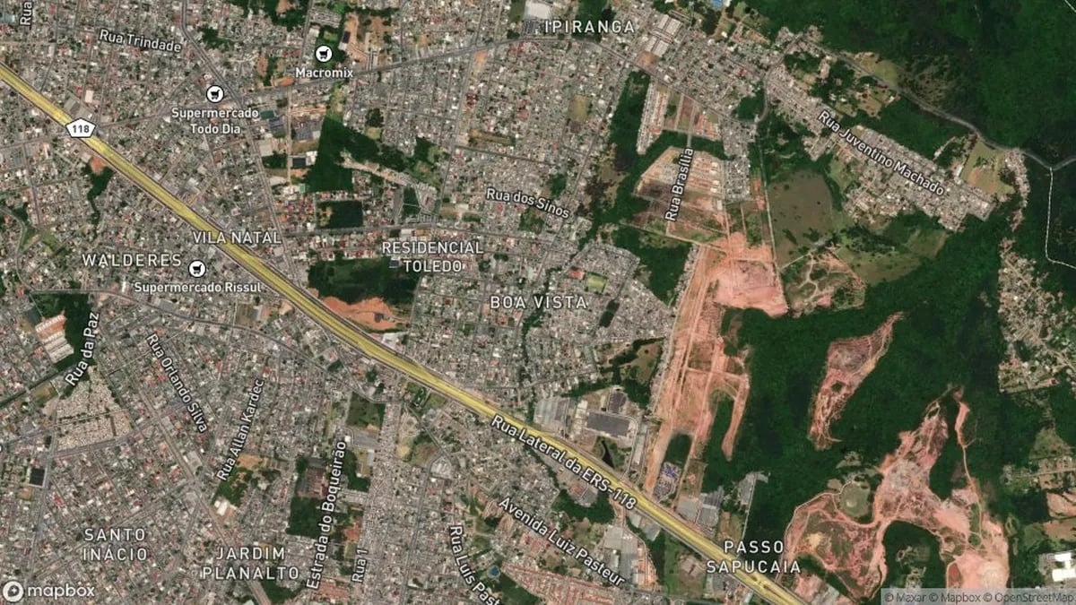 Vista aérea de Sapucaia do Sul RS, na Região Metropolitana de Porto Alegre