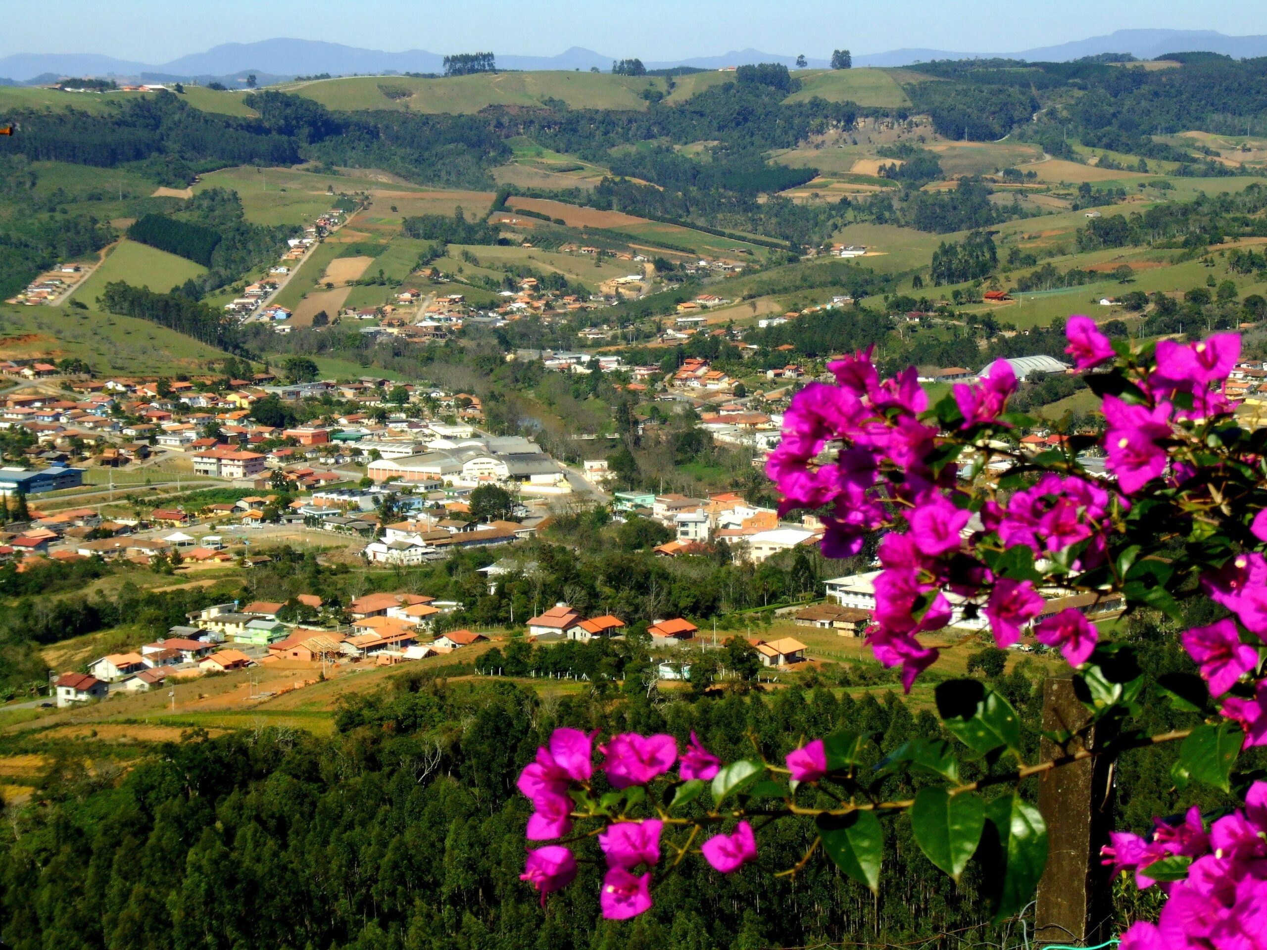 Vista aérea de Laurentino SC, no Alto Vale do Itajaí