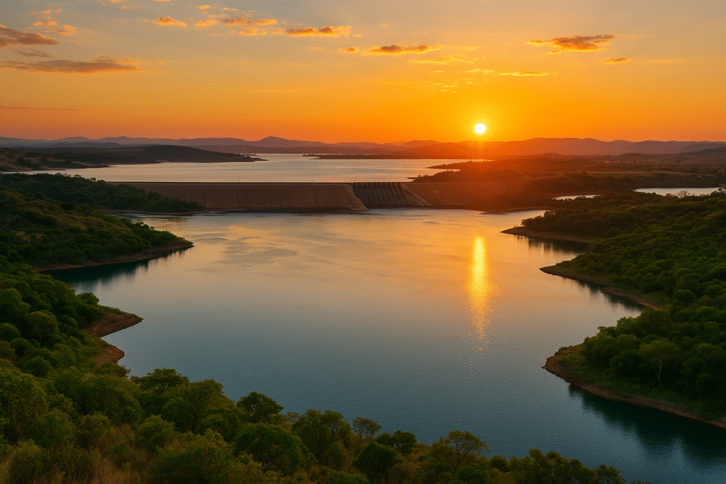 Rio São Francisco ao entardecer, em região de Januária MG