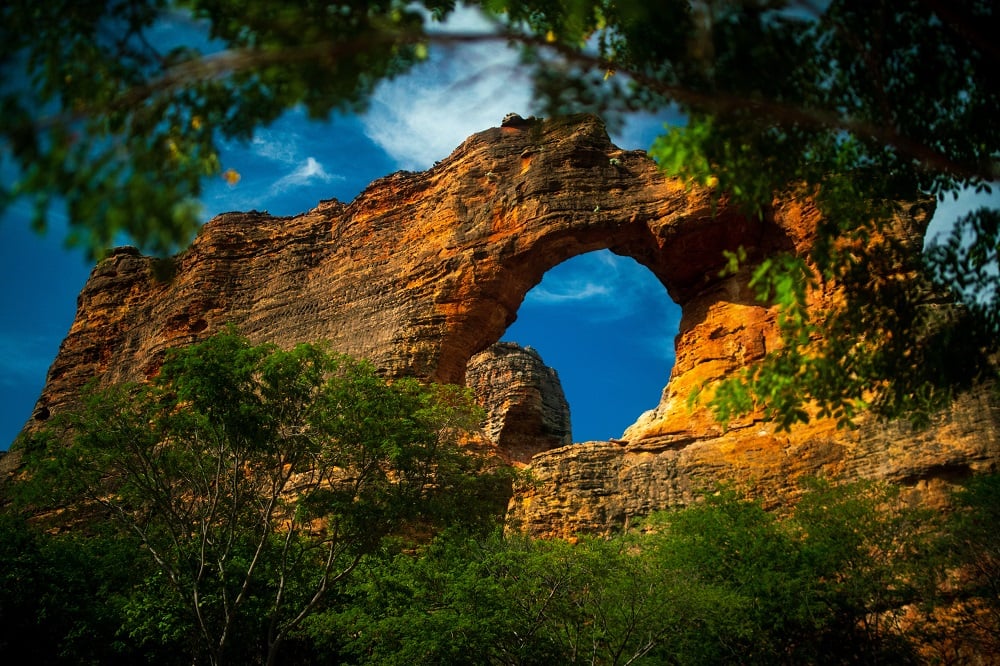 Formações rochosas no Parque Nacional Serra da Capivara, próximo a São Raimundo Nonato (PI)