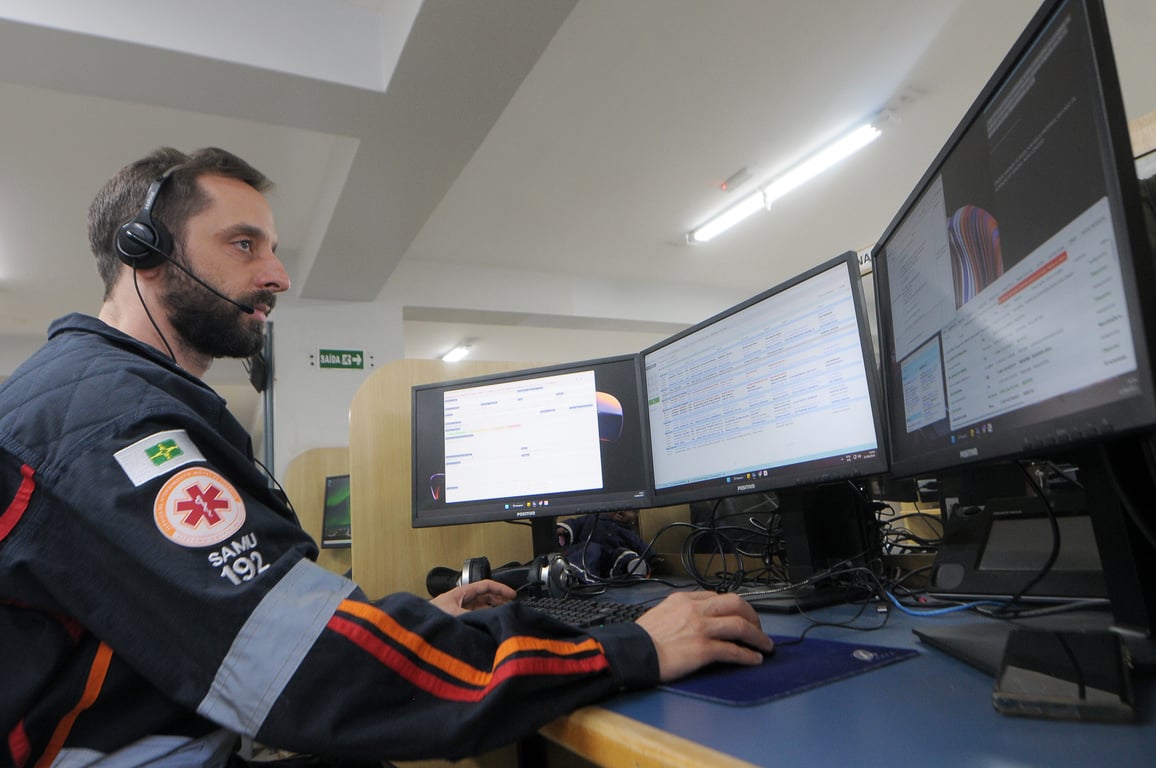 Central de regulação médica – operador com headset