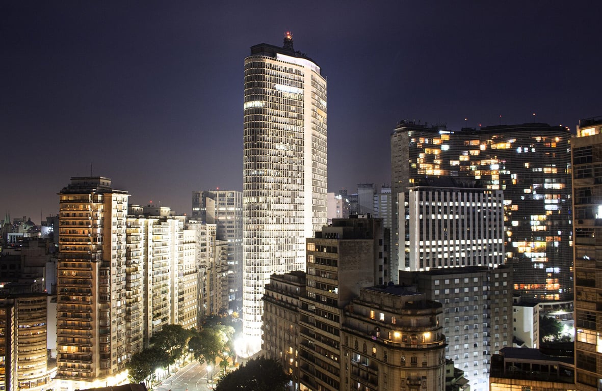 Vista urbana do ABC Paulista, à noite
