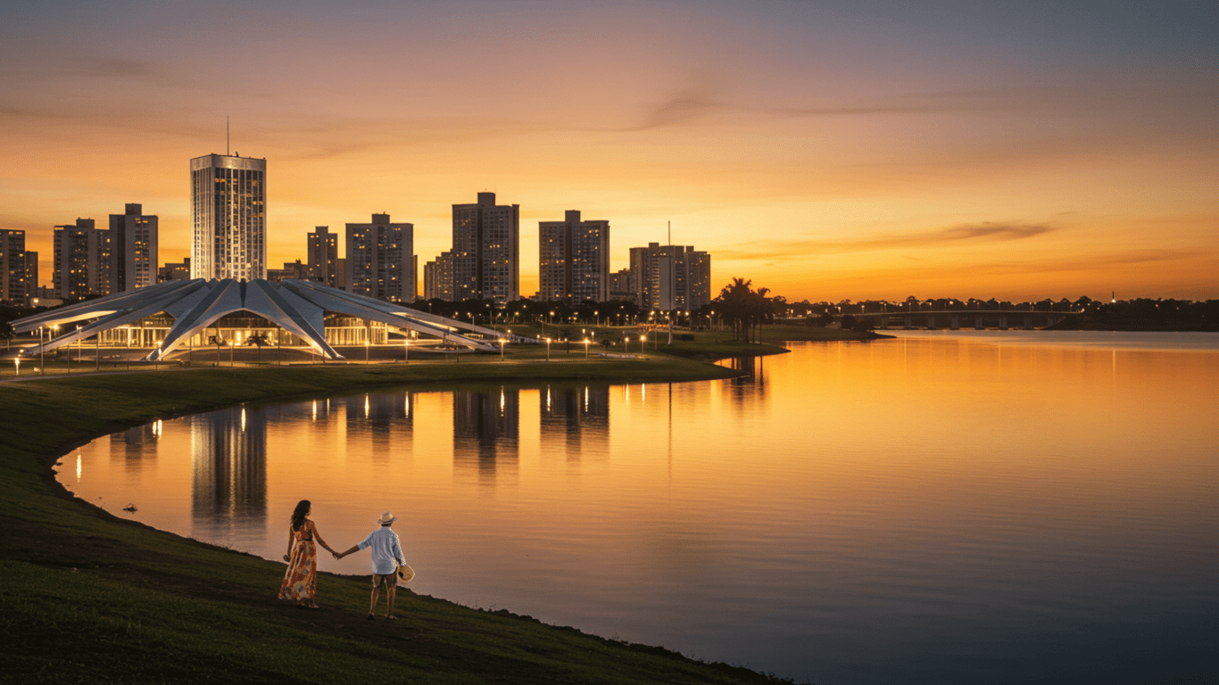 Vista urbana no Tocantins ao entardecer