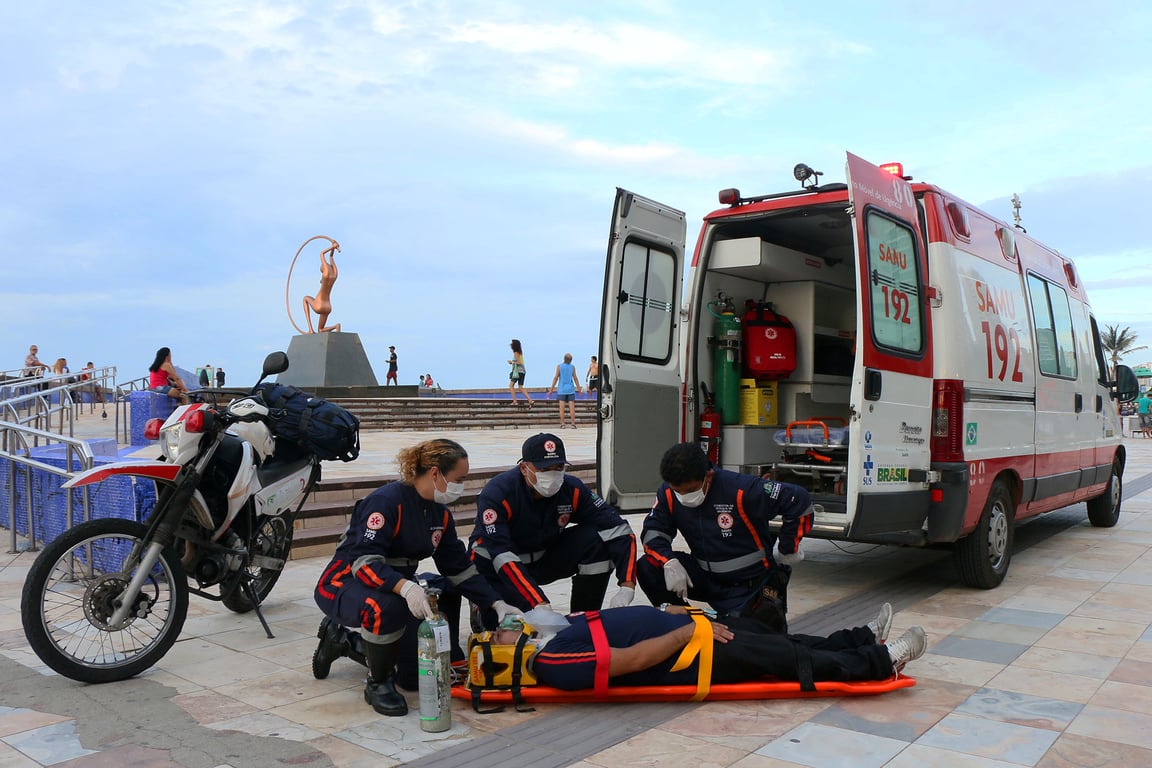 Equipe do SAMU em atendimento pré-hospitalar