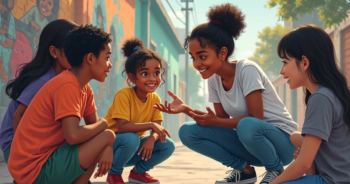 Educador social em atividade com adolescentes em centro comunitário