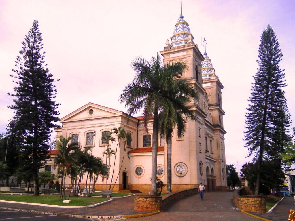 Vista urbana de Porto Ferreira SP com a Igreja Matriz ao fundo