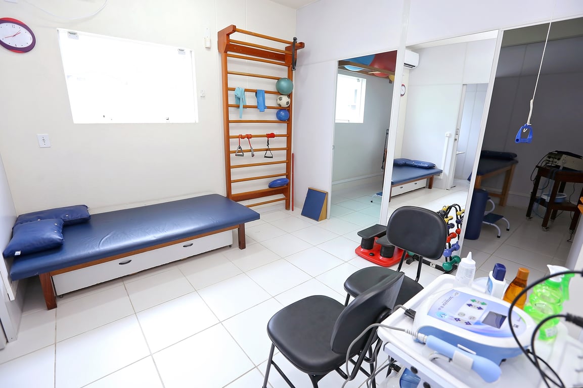 Ambiente clínico de reabilitação e ortopedia