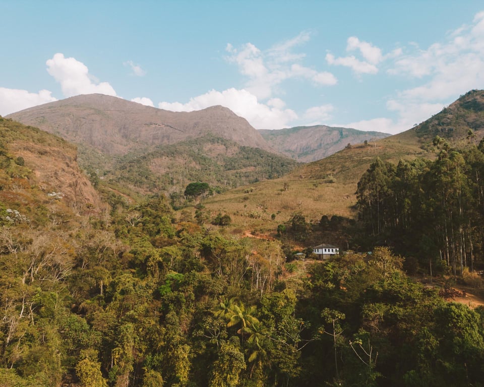 Região do Caparaó capixaba ao pôr do sol