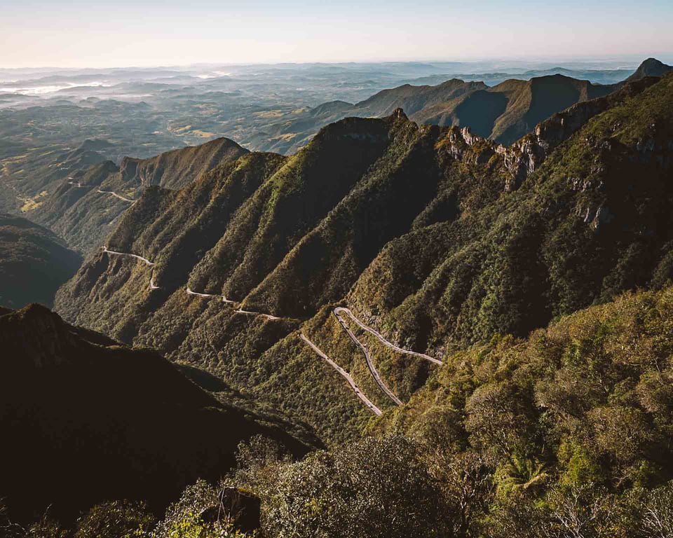 Vista aérea serrana em Santa Catarina