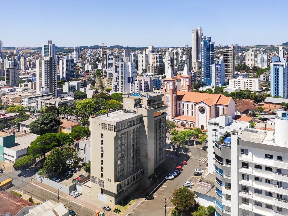 Vista panorâmica de Chapecó, no Oeste de Santa Catarina
