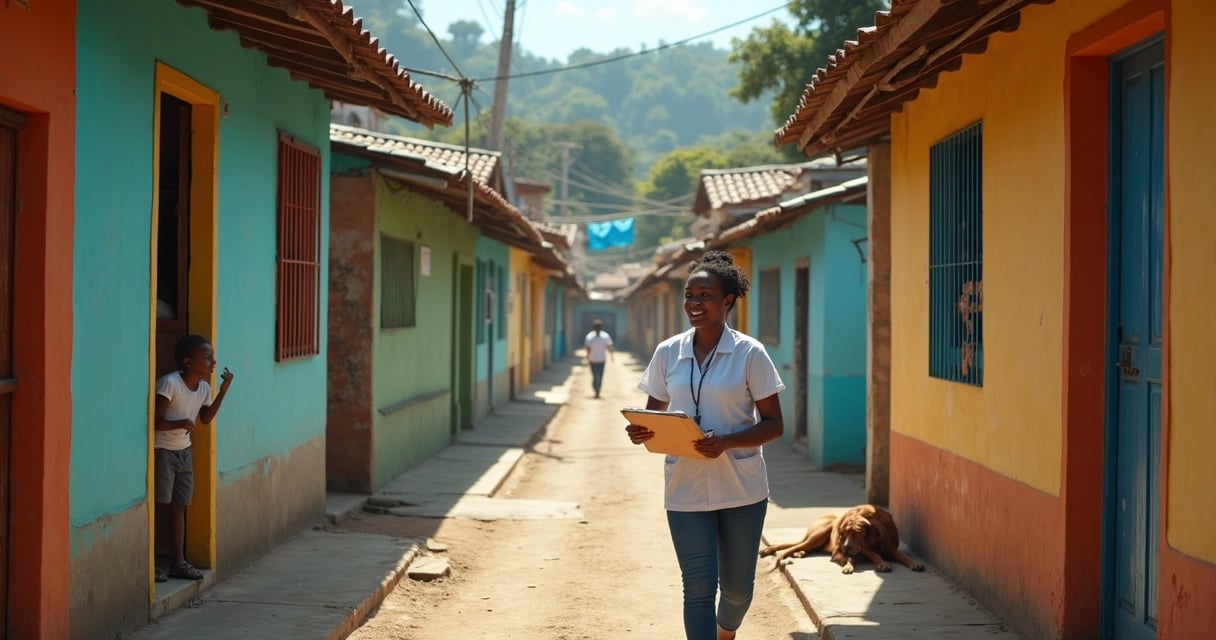 Agente comunitário de saúde em visita domiciliar na zona rural