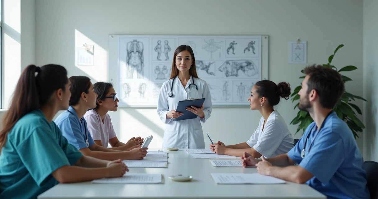 Profissionais de saúde em ambiente público