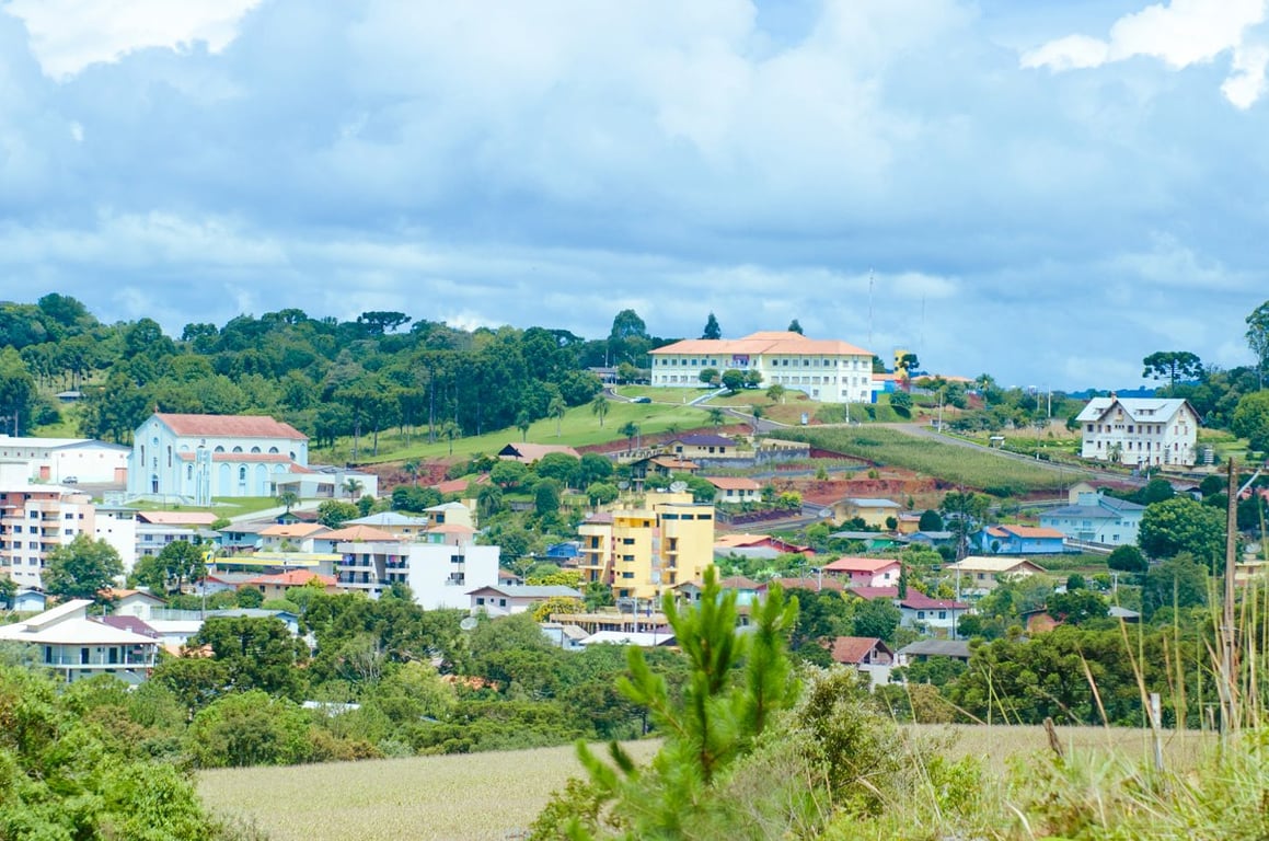 Vista panorâmica de Iomerê, no Meio-Oeste de Santa Catarina