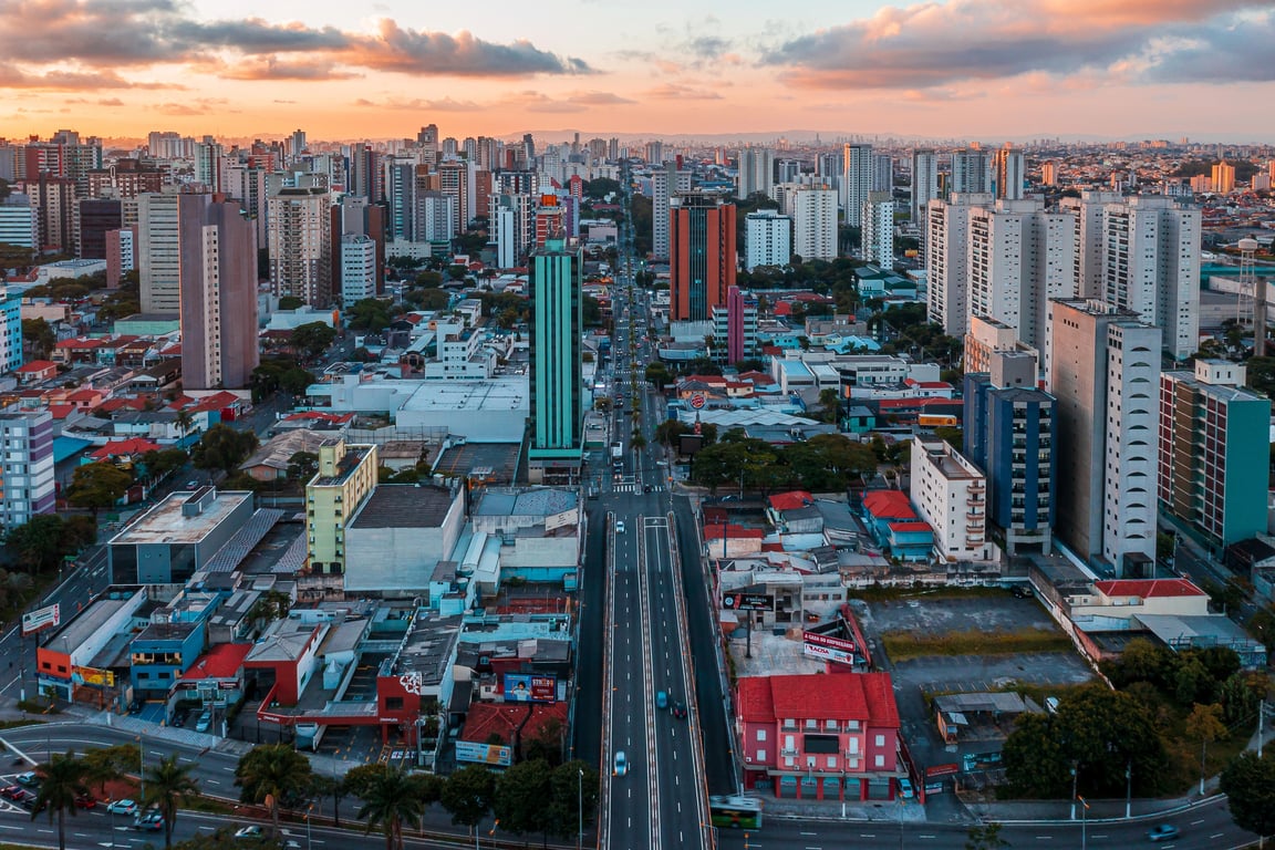 Skyline de Santo André SP ao entardecer