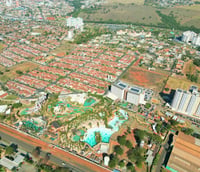 Vista aérea de Olímpia, no interior de São Paulo (Resorts de Olímpia-SP).