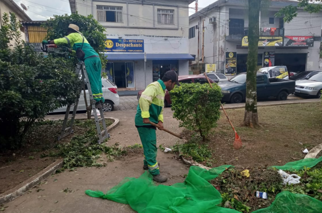 Manutenção urbana e jardinagem em via pública
