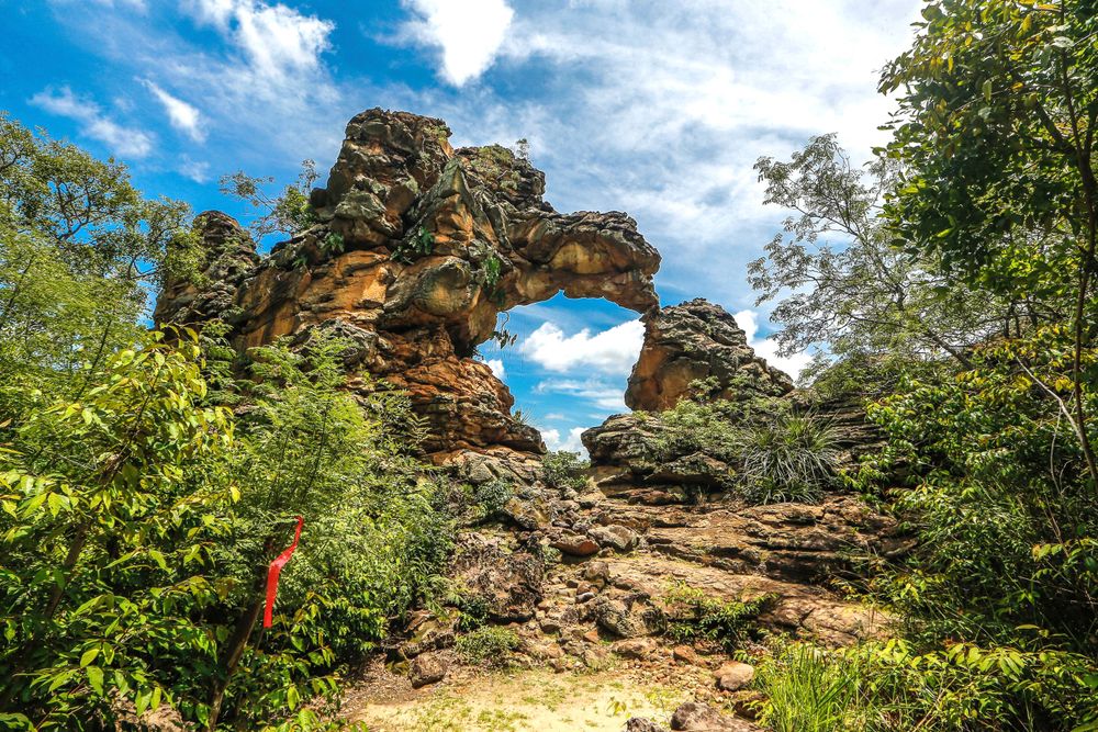 Formações rochosas no Parque Nacional de Sete Cidades, em Piracuruca PI