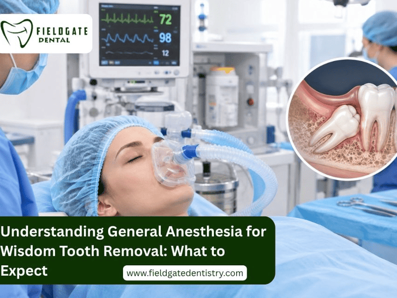 Understanding General Anesthesia for Wisdom Tooth Removal: What to Expect – A dentist performing a dental procedure on a patient, illustrating the process of wisdom tooth removal under general anesthesia.