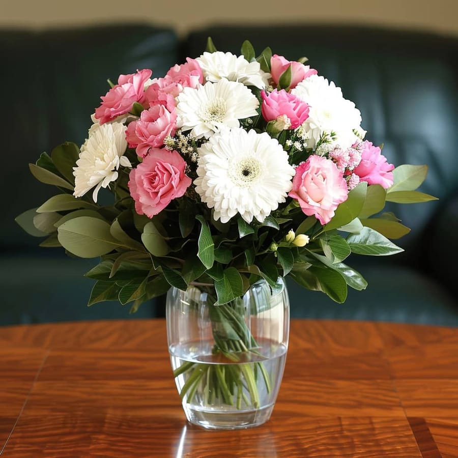 Sweet Thoughts Flower Arrangement with Teddy