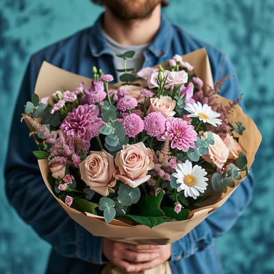 Love You Mum Charming Bouquet with Chocolate