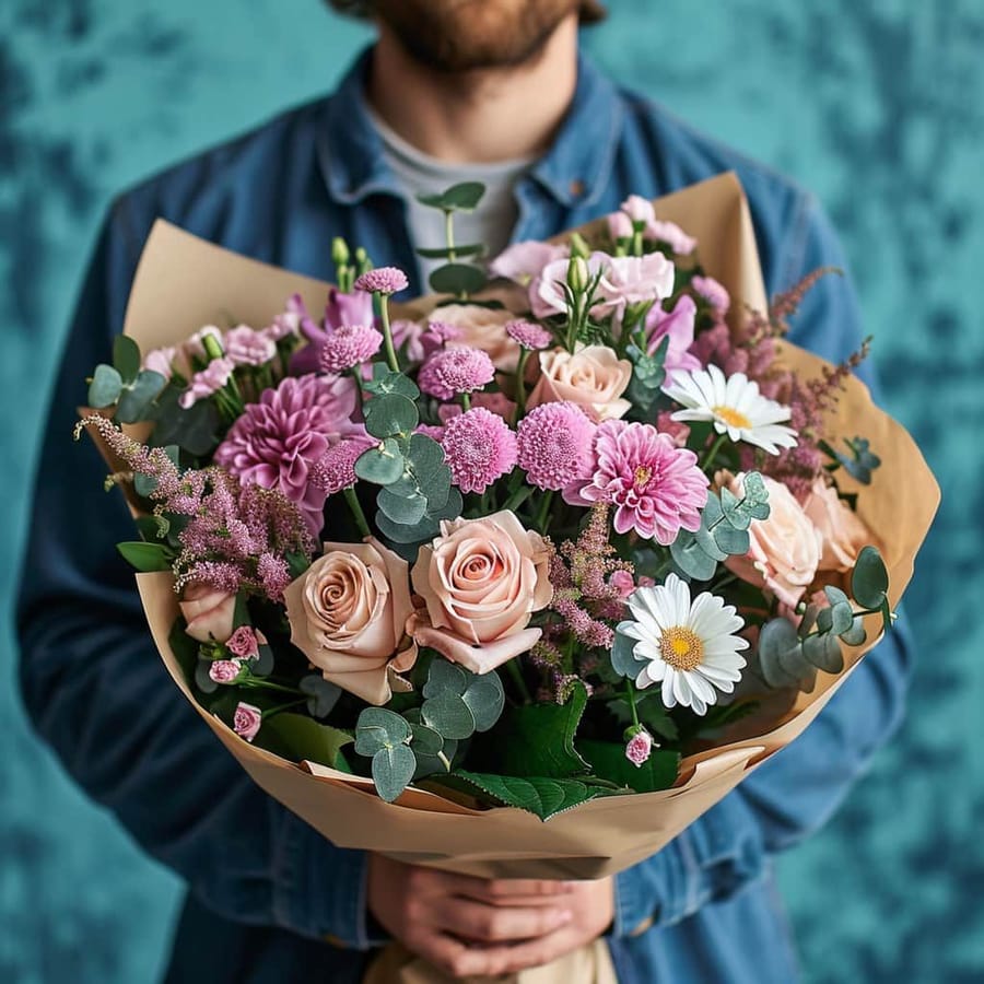 Love You Mum Charming Bouquet with Chocolate