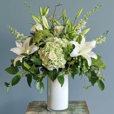 Botanical Beauty White Lily Arrangement