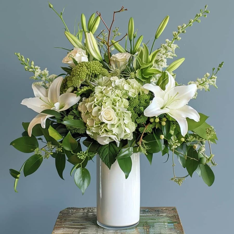 Botanical Beauty White Lily Arrangement